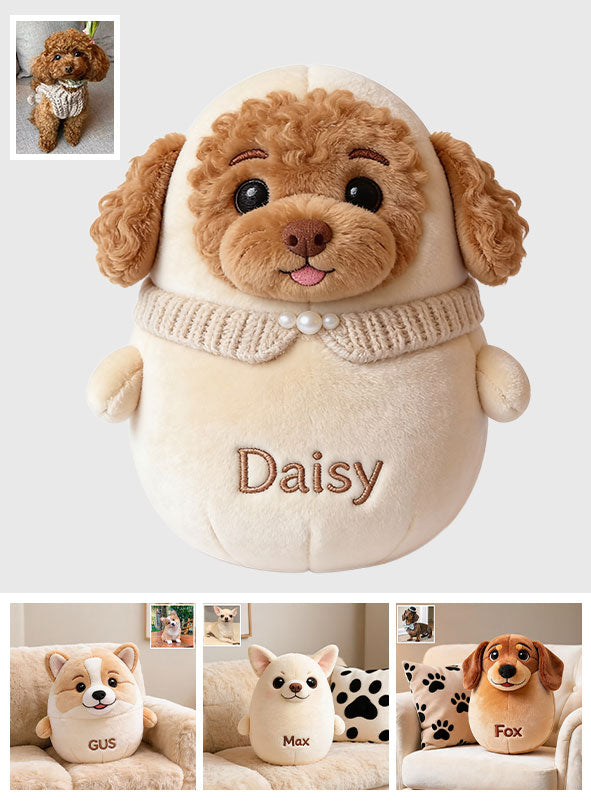 Cute Chubby Dog - Personalized Dog Premium Faux Fur Pillow
