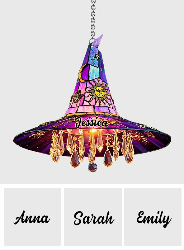 Beautiful Hat Witch - Personalized Witch Window Hanging Suncatcher Ornament