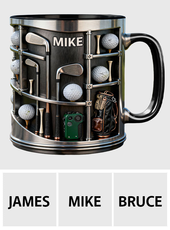 Love Gift – Personalisierte Tasse und Untersetzer mit Golfmotiv