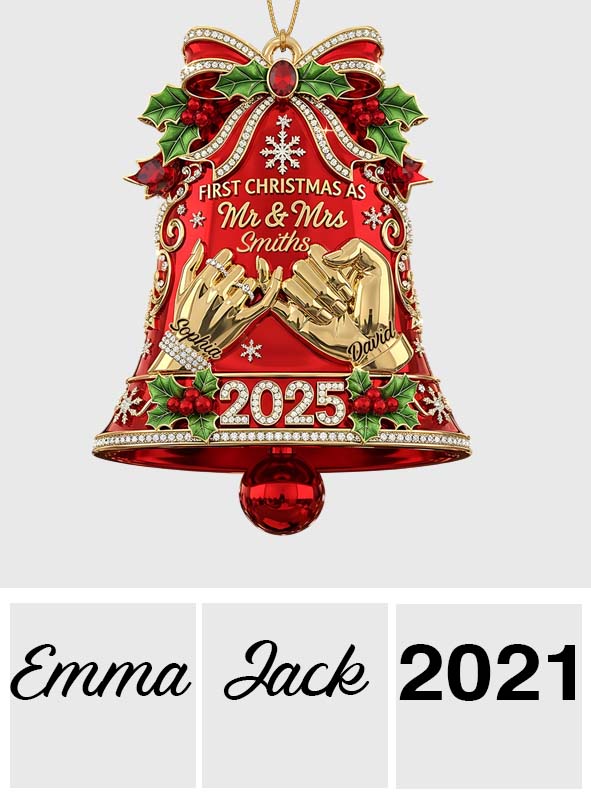 Erstes Weihnachtsfest als Ehepaar – personalisierter Weihnachtsschmuck für Paare