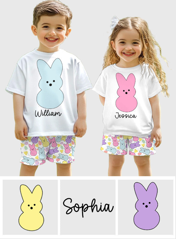 Buntes Osterfest – personalisiertes Kinder-T-Shirt & Shorts