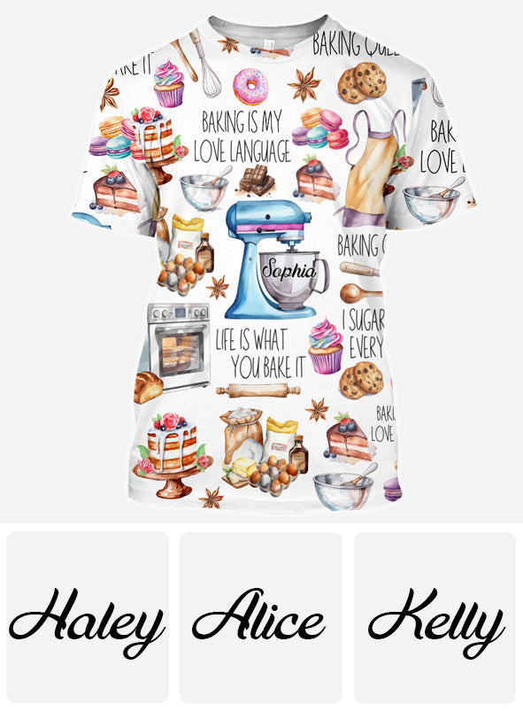 Backen ist meine Liebessprache - Personalisiertes Backshirt