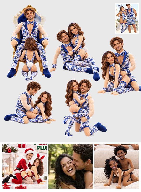 Funny Romantic - Personalized Spicy Couple Posable Plush Doll