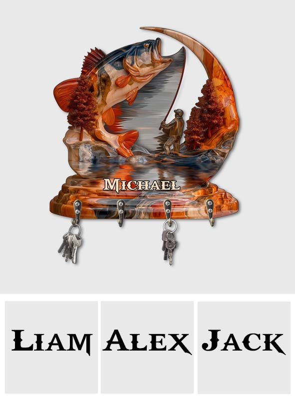 Angel-Schlüsselanhänger in personalisierter Angelform