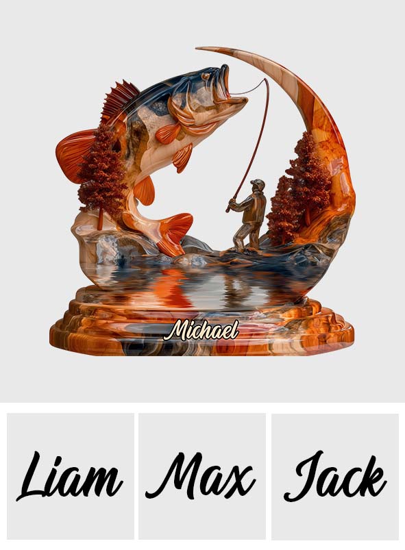 Love Fishing - Personalized Fishing Custom Shaped Acrylic Plaque