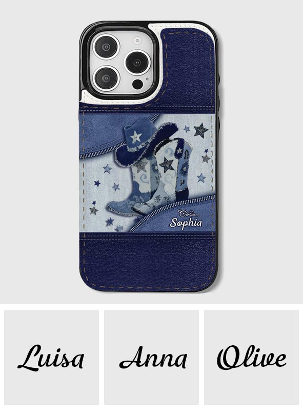 Cowgirl Boots - Personalized Cowgirl Foldable Wallet Phone Case