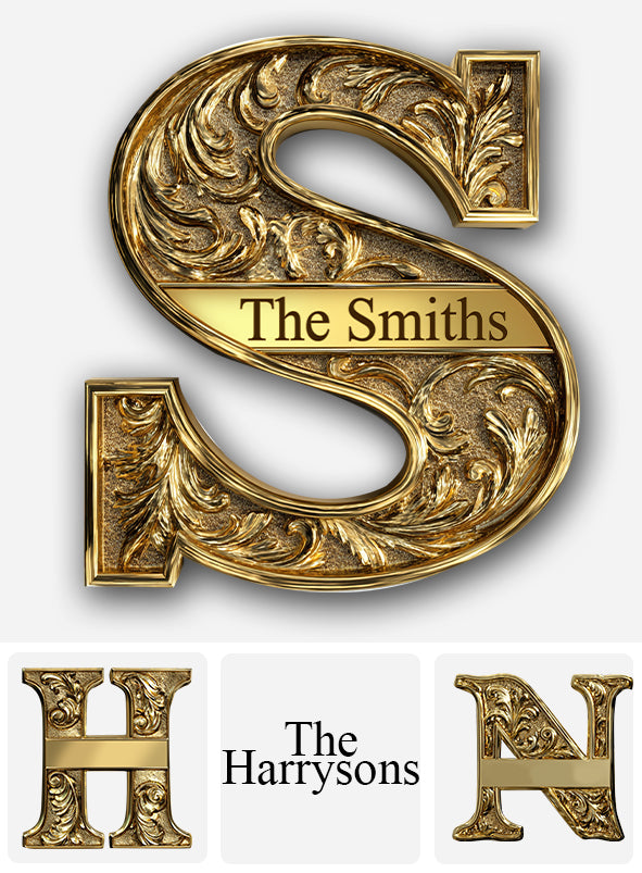 Glückliche Familie – personalisiertes Metallschild mit Familienmotiv