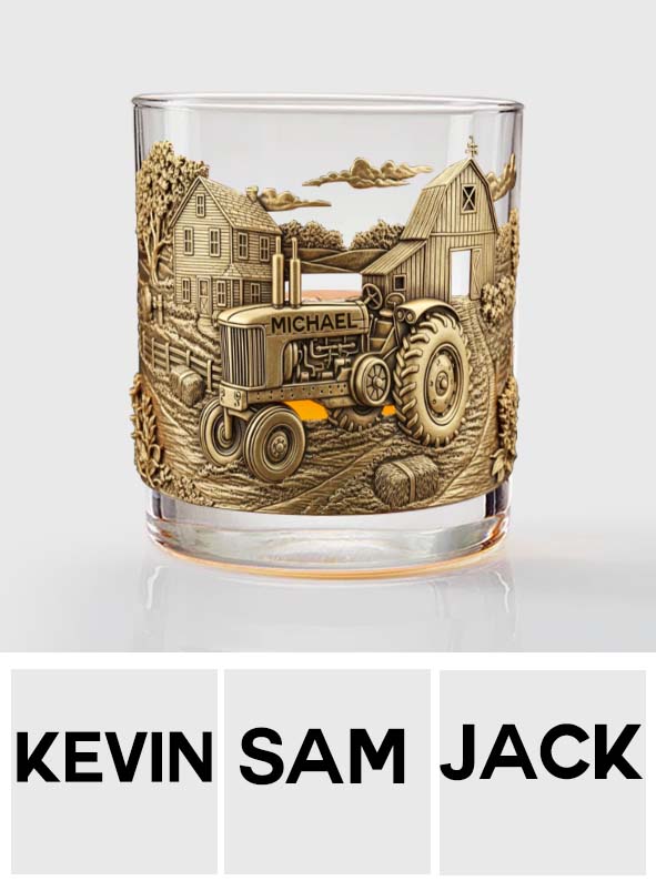 Countryside Life - Personalized Tractor Whiskey Glass