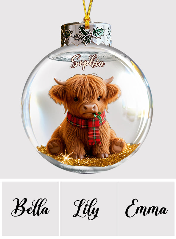 Adorable Highland Cow - Personalized Highland Cow Ornament