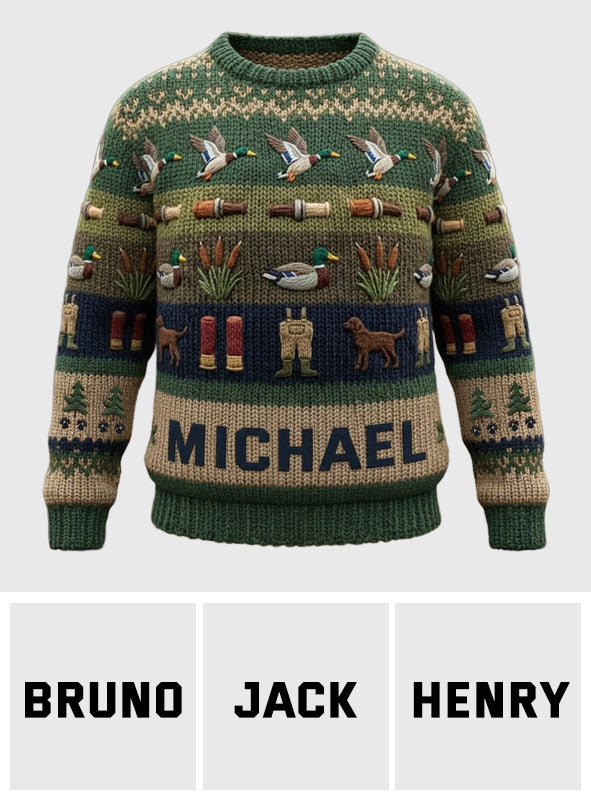 Entenjagdsaison - Personalisierter Jagd-Pullover