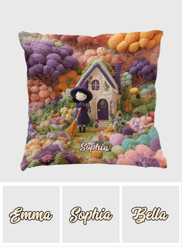 Tiny Witch - Personalized Witch Throw Pillow