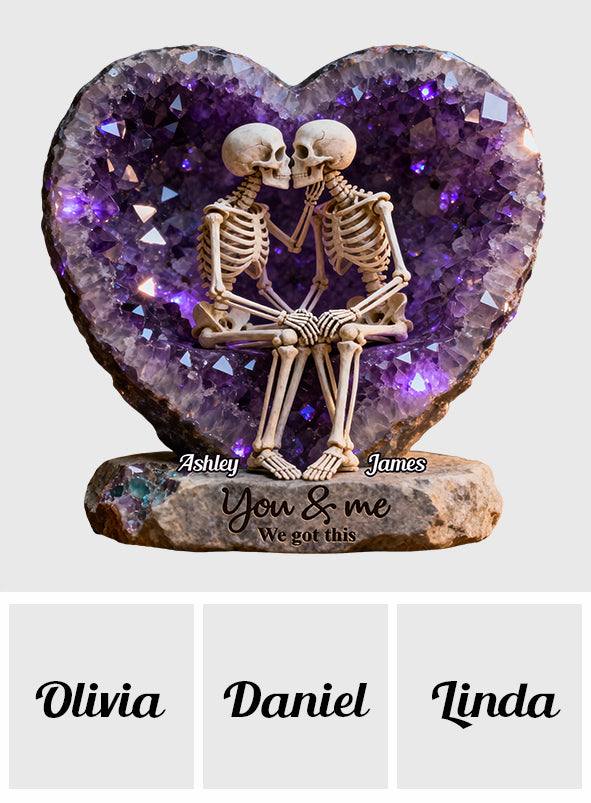 You & Me We Got This - Personalized Skull Custom Shaped Acrylic Plaque