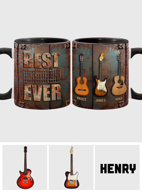 Best Guitar Dad Ever - Personalized Guitar Accent Mug