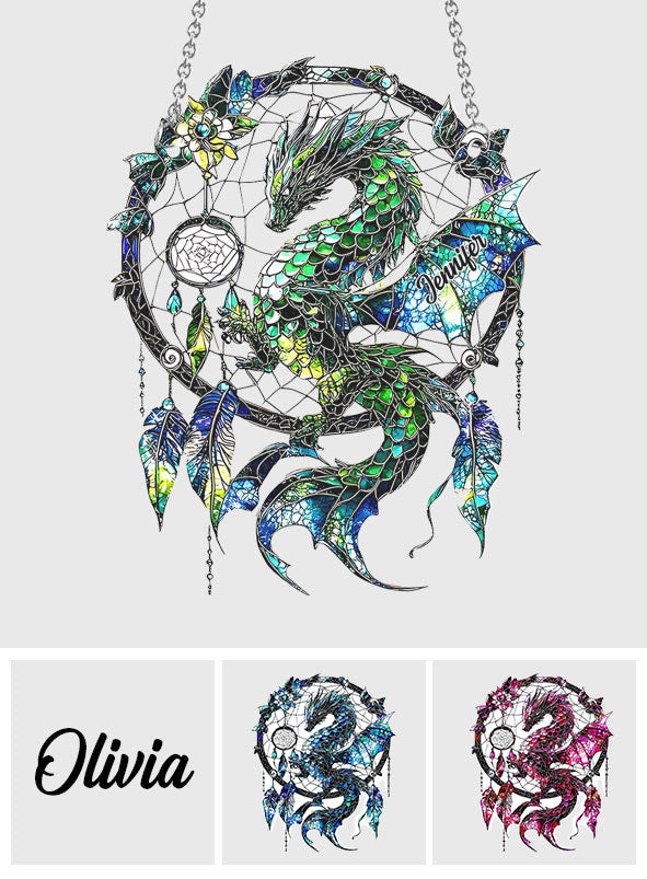 Mystischer Drache – Personalisierter Drachen-Fensterhänger als Sonnenfänger