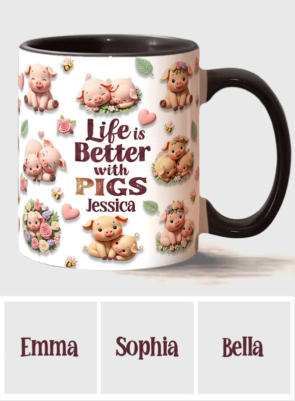 Just A Girl Who Loves Pigs - Personalized Pig Lover Accent Mug