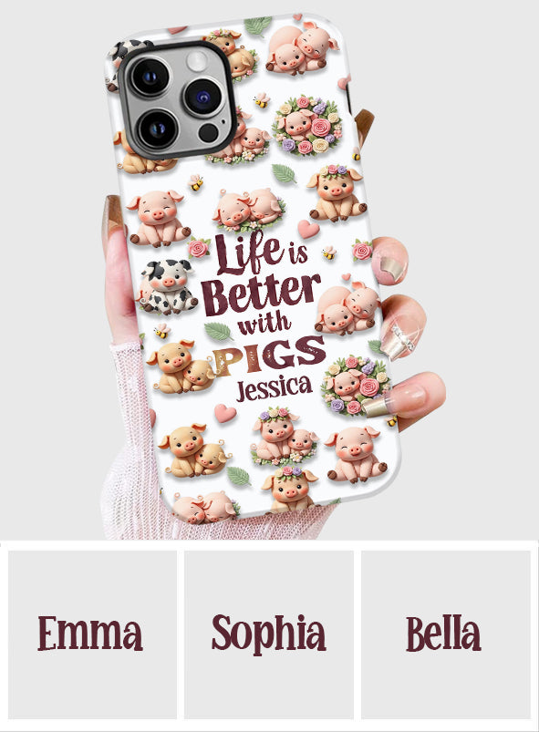 Just A Girl Who Loves Pigs - Personalized Pig Lover Full Print Phone Case