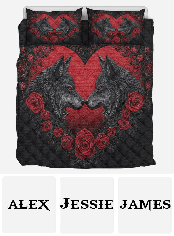 „Du und ich, wir schaffen das“ – Personalisiertes Wolf-Bettwäscheset