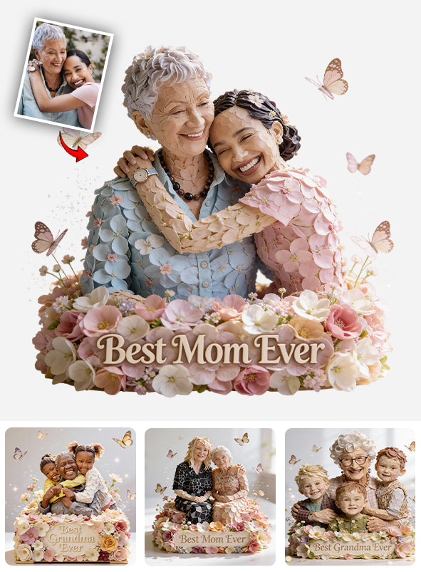Liebe Mutter Blumen - Personalisierte Acrylplakette in individueller Form für Mutter