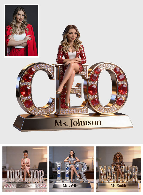 Individuell gestaltbare Bürodekoration mit jedem Foto – personalisierte Acrylplakette in Sonderform für Kollegen