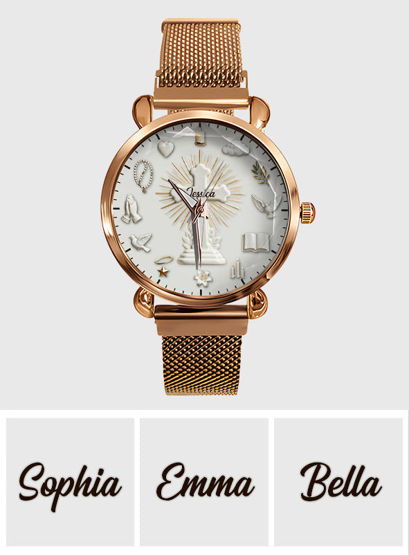 Glaube statt Angst – Personalisierte christliche Damenuhr