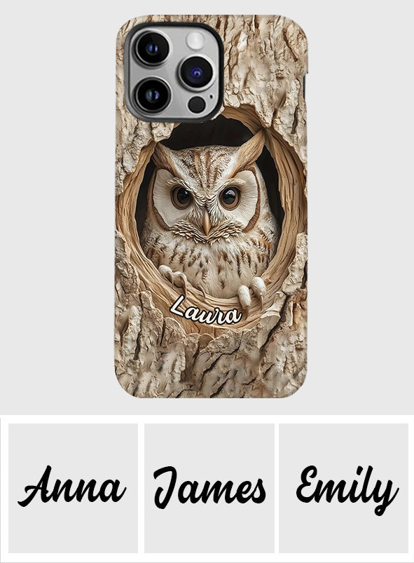 Hollow Watcher - Personalized Owl Full Print Phone Case