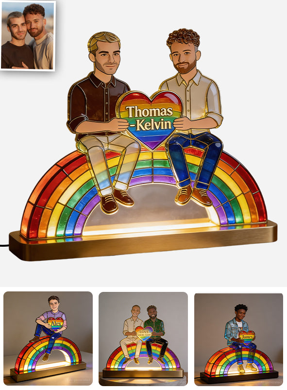 Liebe ist Liebe - Personalisierte LGBT Unterstützung Acryl LED Nachtlicht