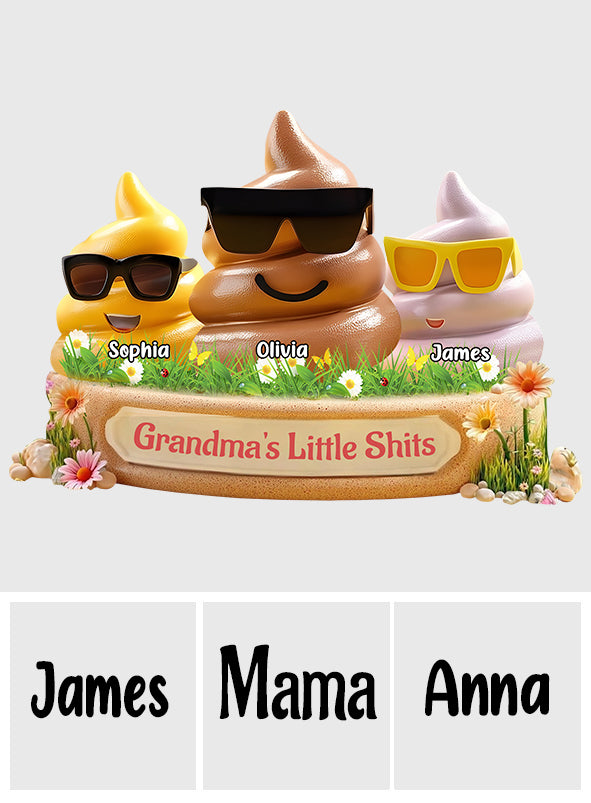 Gift For Grandma, Mom - Little Shits - Personalized Grandma Custom Shaped Acrylic Plaque