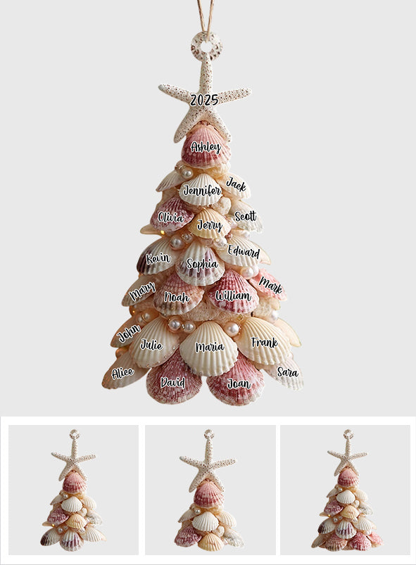 Muschel-Weihnachtsbaum – Personalisierter Familienschmuck