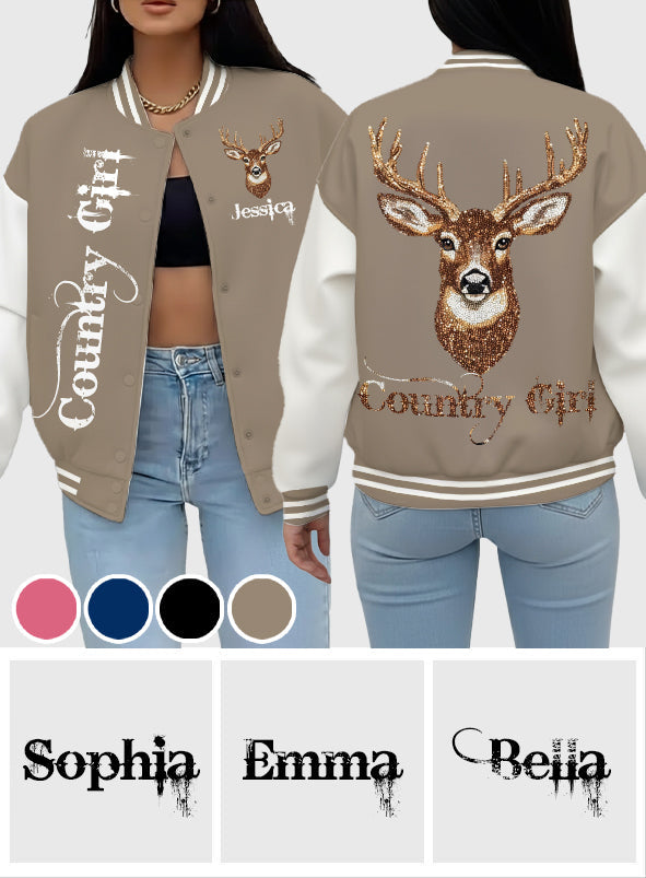 Country Girl – Personalisierte Jagd-Collegejacke