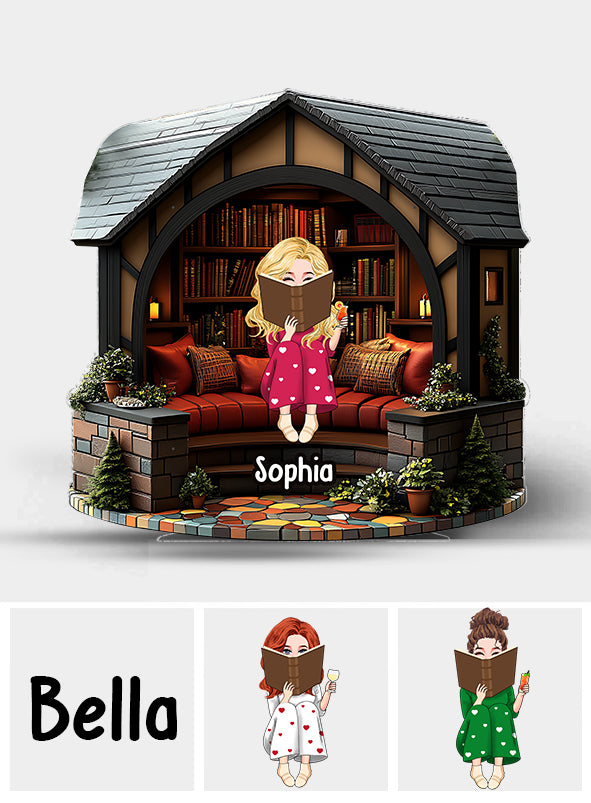 Meine Bibliothek – Personalisierte Acrylplakette in Buchform