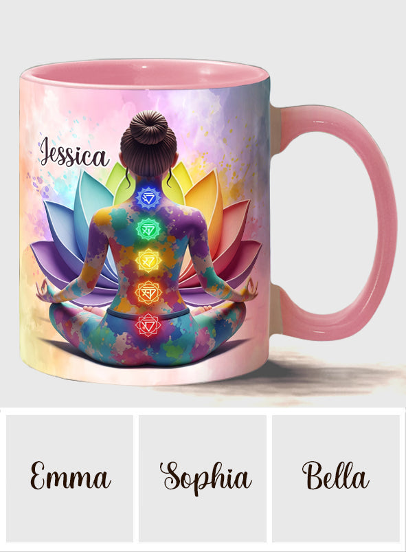 Let That Sht Go - Personalized Yoga Accent Mug