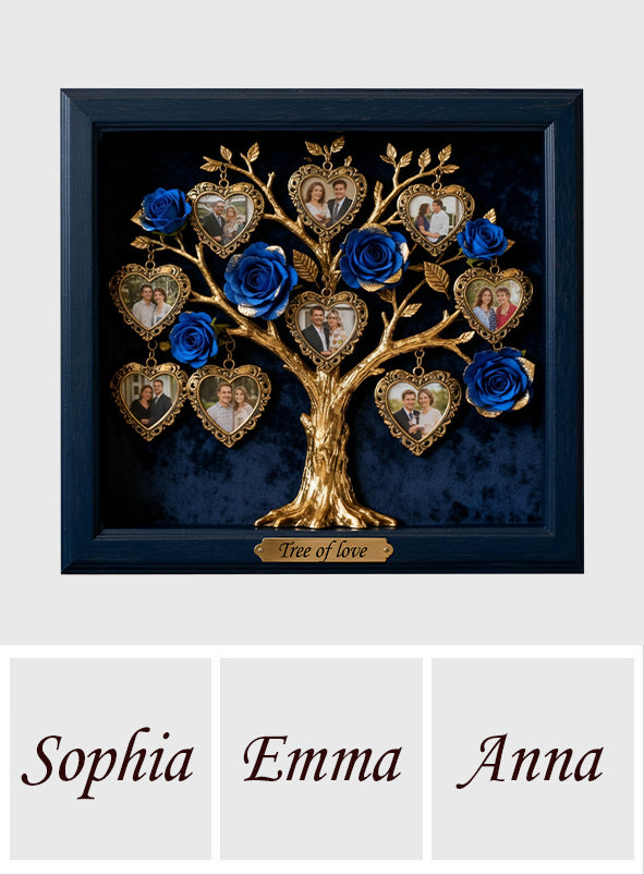 Photo Frame Rose Tree For Couple/ Family/ Mother's Day Gift.... - Personalized Couple Custom Shaped Acrylic Plaque