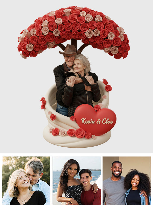 Individuell gestaltete Acrylplakette für Paare nach Foto – Personalisierte Acrylplakette in individueller Form