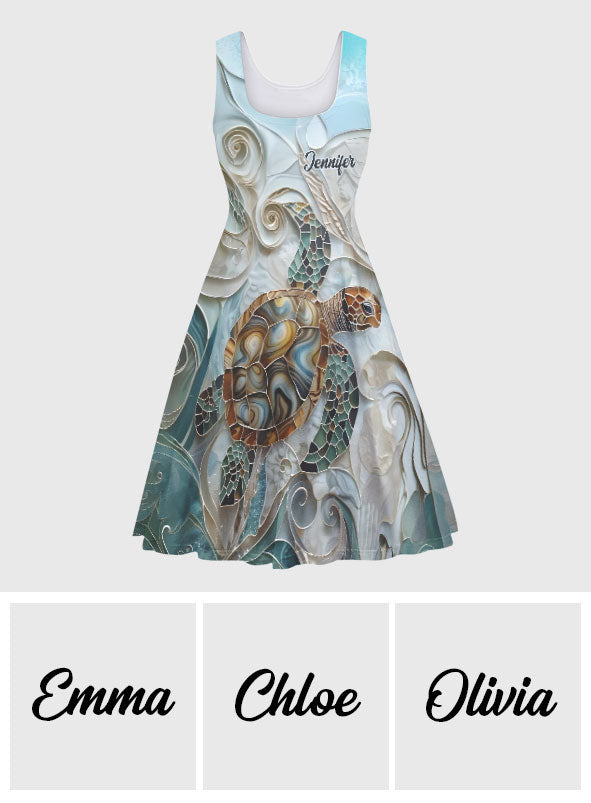 Salty Lil' Beach - Personalisiertes ärmelloses Schildkrötenkleid