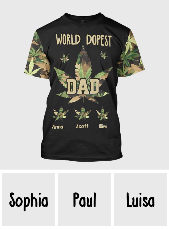 Der coolste Papa aller Zeiten – personalisiertes „Weed All Over“-Shirt