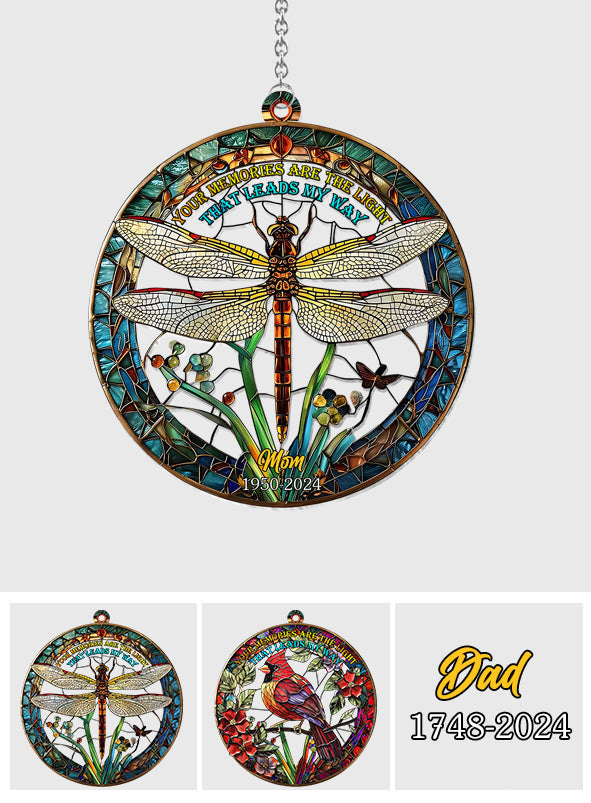 Deine Erinnerungen sind das Licht, das mir den Weg weist – Personalisierter Gedenk-Fensterhänger als Sonnenfänger