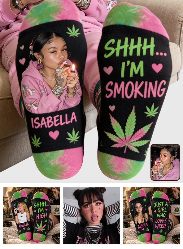 Shhh... I'm High - Personalized Weed Socks