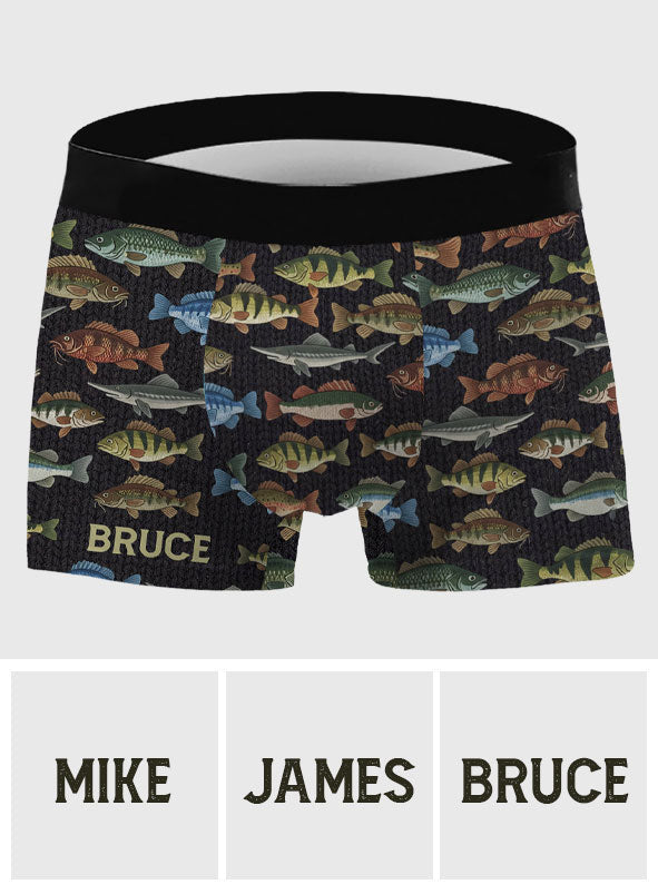 Love Fishing - Personalized Fishing Men’s Boxer Briefs