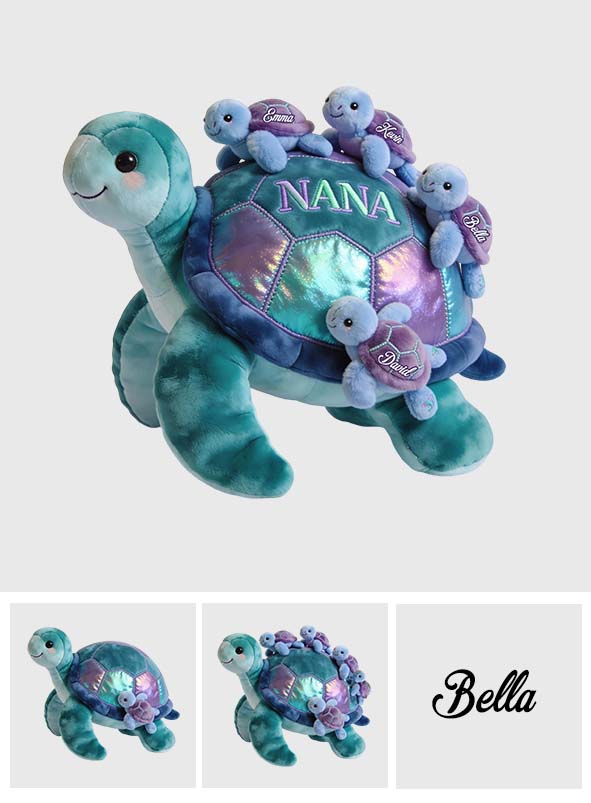 Geschenkidee für Oma und Mama – Personalisiertes Kissen in Schildkrötenform aus Kunstfell