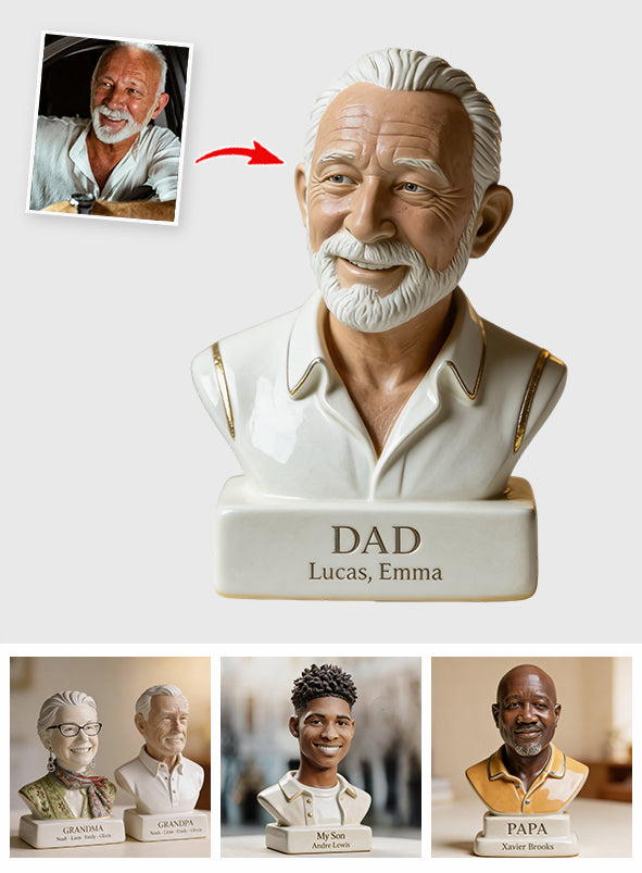 Papa Nana Father Mother Statue - Personalized Father Custom Shaped Acrylic Plaque