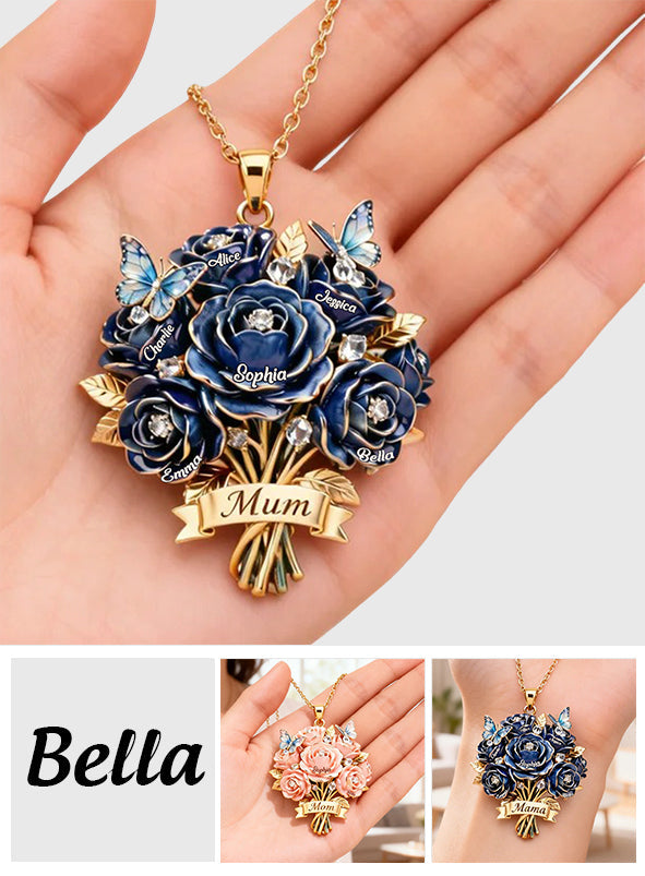 Ich liebe dich, Mama – Personalisierte Halskette mit Anhänger aus Metall in Mutterform