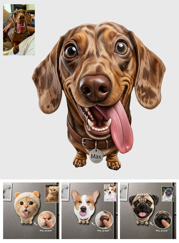 Lustiges Geschenk für Hundebesitzer - Personalisierter Hundeschnauzen-Acrylmagnet
