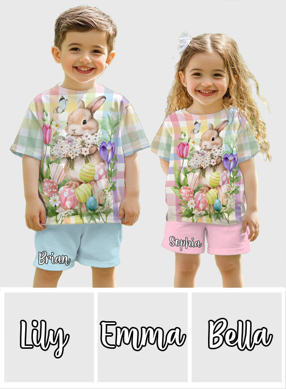 Frohe Ostern – Personalisiertes Kinder-T-Shirt & Shorts