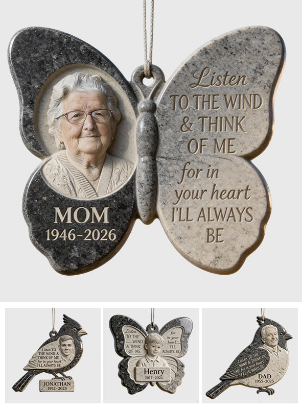 Hear The Wind And Think Of Me - Personalized Memorial Wind Chime
