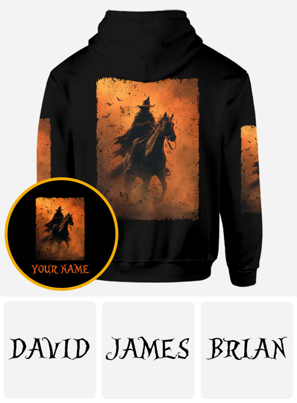 Halloween-Reitshirt – Personalisiertes Halloween-Shirt mit Allover-Print