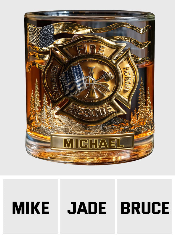 Awesome Firefighter - Personalized Firefighter Whiskey Glass