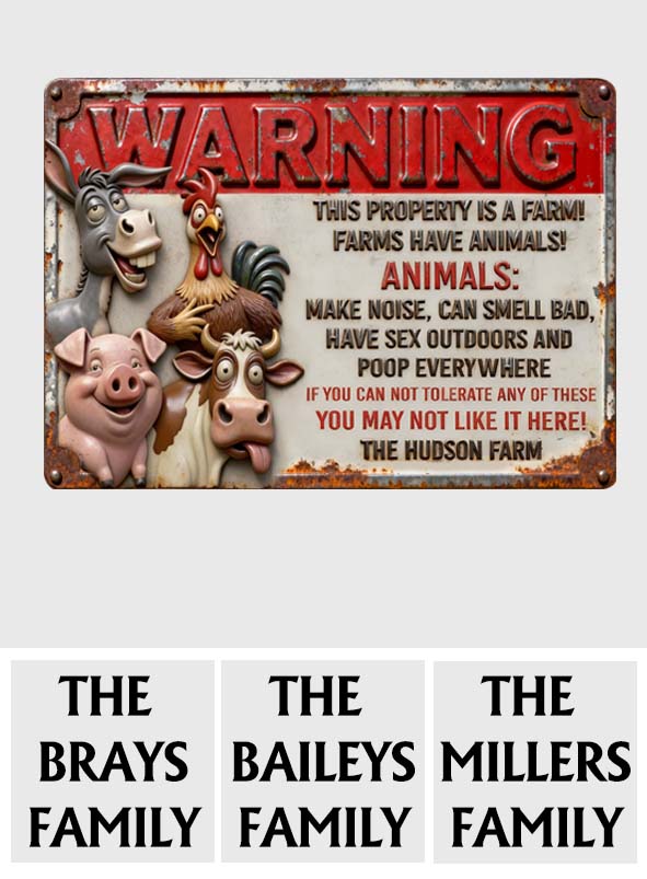 This Property Is A Farm - Personalized Farmer Rectangle Metal Sign