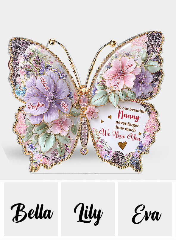 Butterfly Grandma Mom I Love You - Personalized Grandma Custom Shaped Acrylic Plaque
