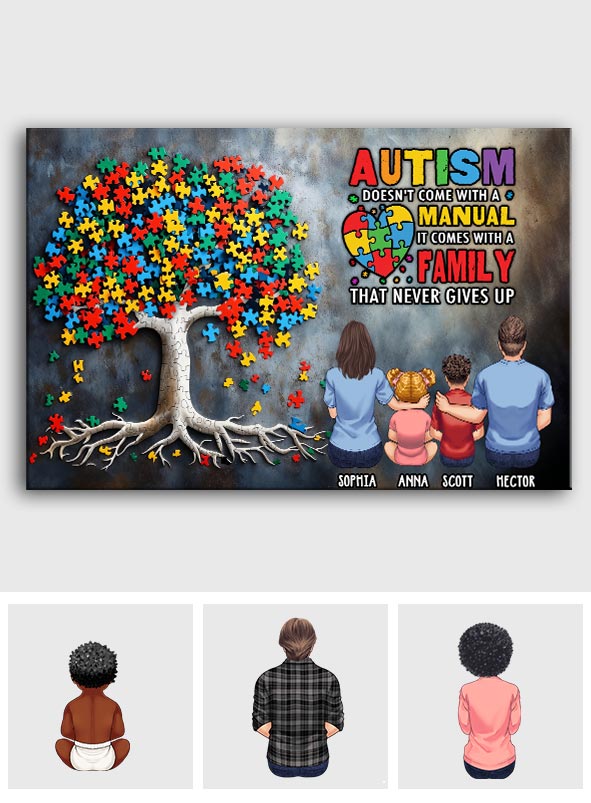 Autismus-Aufklärung – Personalisierte Leinwand und Poster für die ganze Familie
