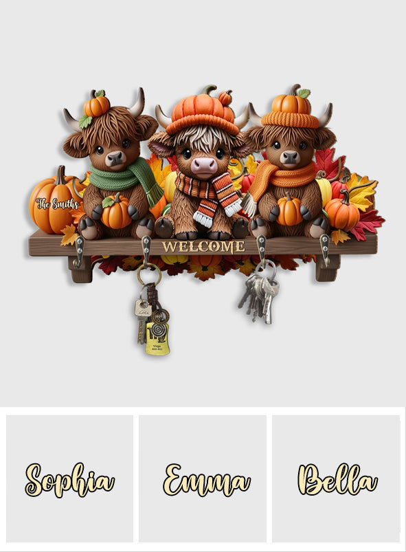 Die schönste Zeit des Jahres – Personalisierter Schlüsselanhänger in Form eines Hochlandrindes